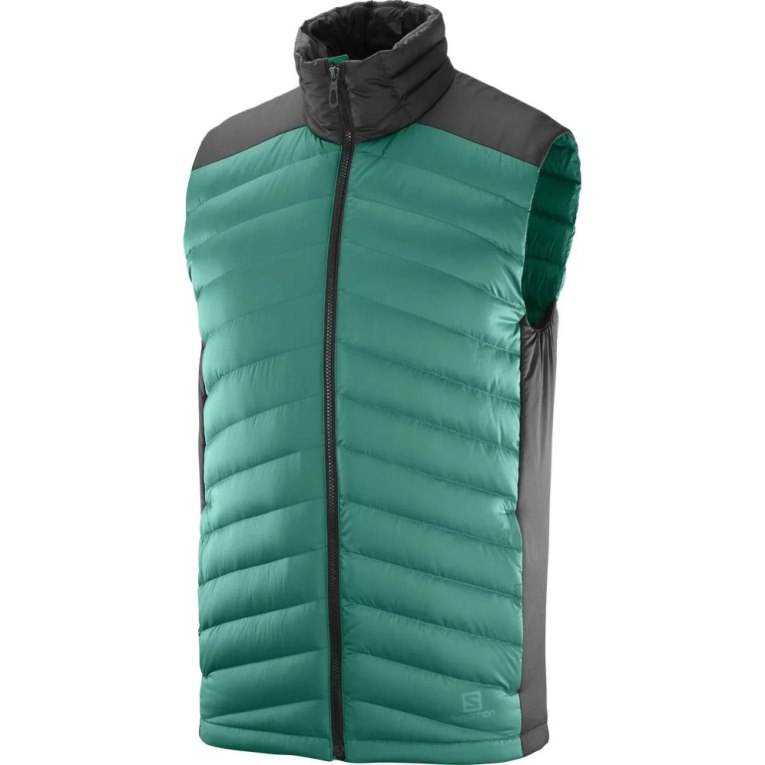 Green Salomon Essential Xwarm Down Men's Insulated Vests | PH 83049G